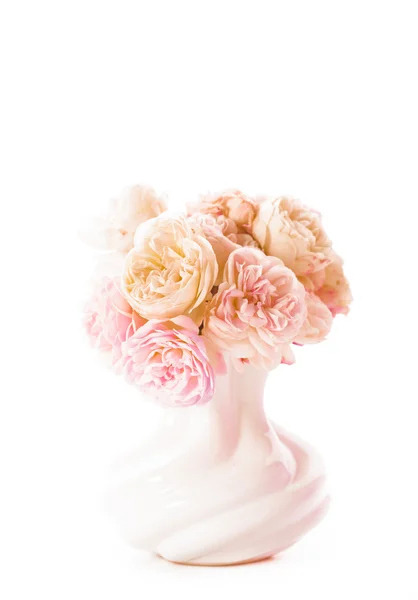 Blooming roses in vase — Stock Photo, Image