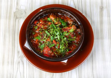 Pişmiş domates ve patlıcan