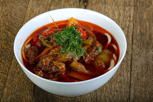 Uzbek noodle soup — Stock Image Uzbek noodle soup Stock Photo