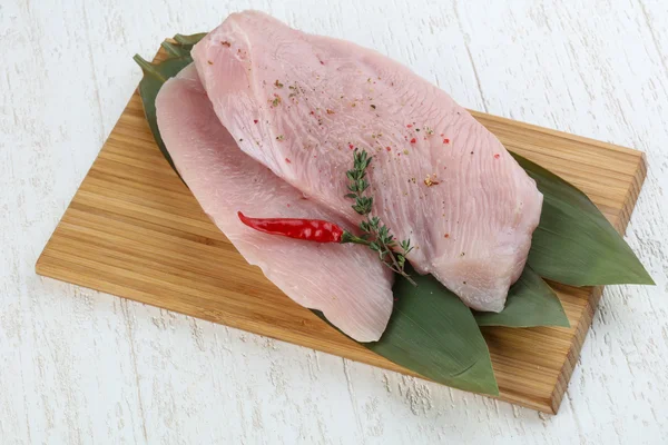 Raw turkey breast steak — Stock Photo, Image