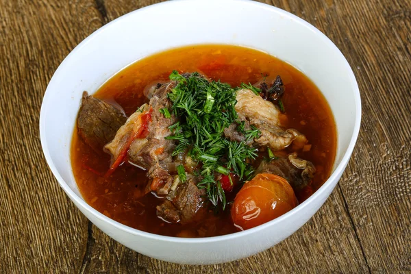 Sopa de carne e legumes — Fotografia de Stock