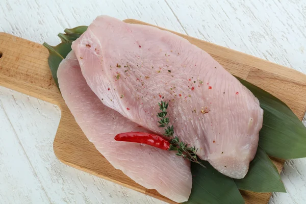 Raw turkey breast steak — Stock Photo, Image