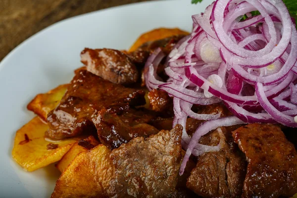 Roast meat with potato — Stock Photo, Image