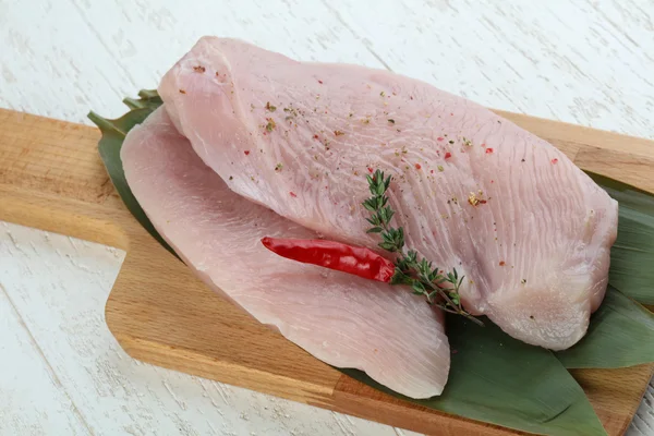 Raw turkey breast steak — Stock Photo, Image