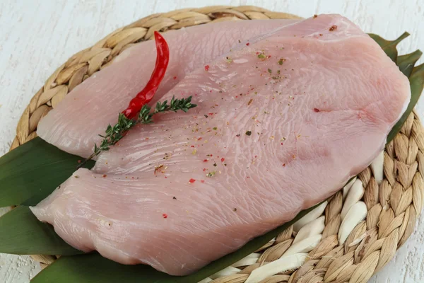 Raw turkey breast steak — Stock Photo, Image