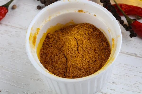 Curry pulver i skålen — Stockfoto