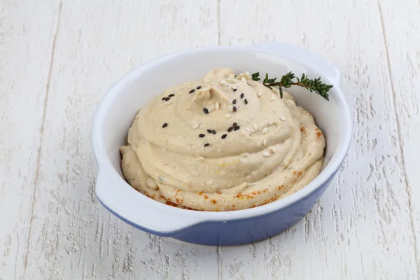 Pyszne przekąski Hummus miękkie — Zdjęcie stockowe