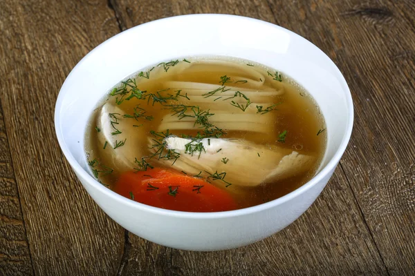 Sopa de frango com macarrão — Fotografia de Stock