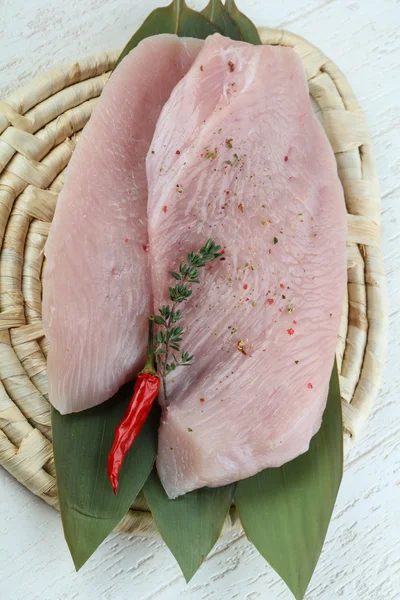 Raw turkey breast steak — Stock Photo, Image