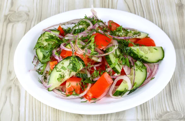 Salada de legumes dietética fresca — Fotografia de Stock