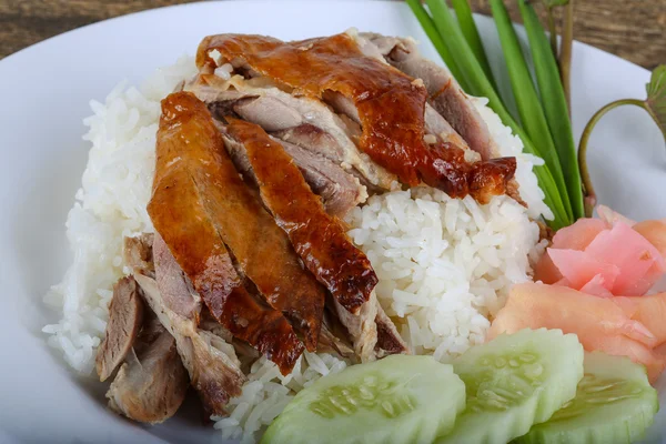 쌀과 구운된 오리 — 스톡 사진