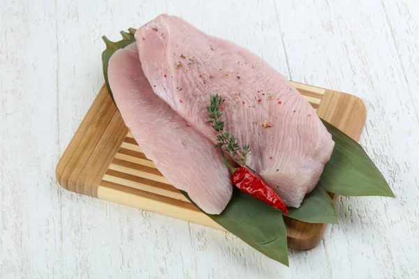 Raw turkey breast steak — Stock Photo, Image