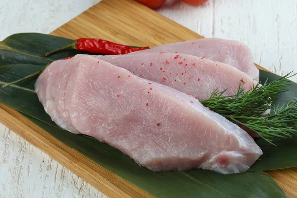 Raw turkey steak — Stock Photo, Image