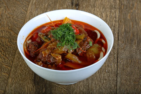Spicy Uzbek noodle soup — Stock Image Spicy Uzbek noodle soup Stock Image
