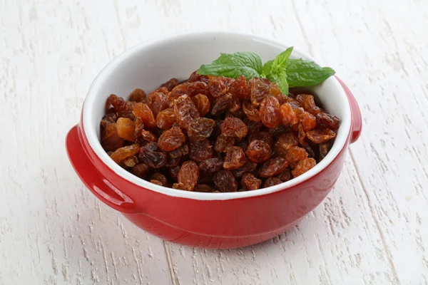 Sweet Raisins in the bowl — Stock Photo, Image