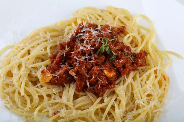 Pyszne spaghetti bolognese — Zdjęcie stockowe