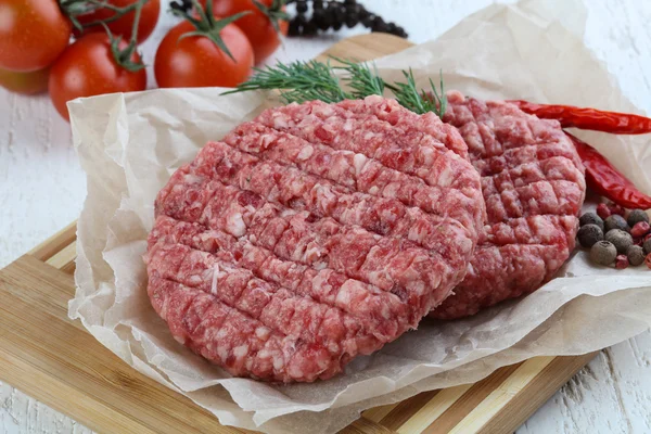 Ruwe Hamburger kotelet — Stockfoto