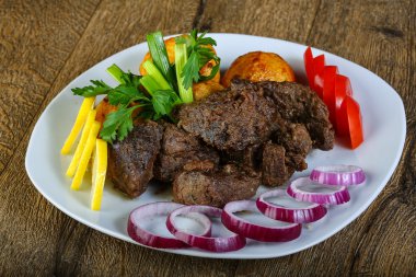 Sıcak ızgara karaciğer