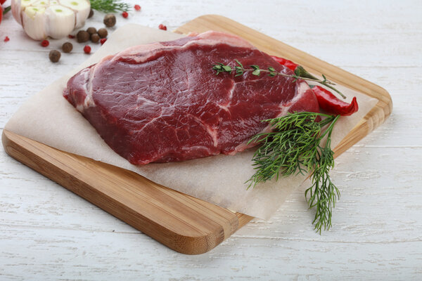 Raw ribeye steak