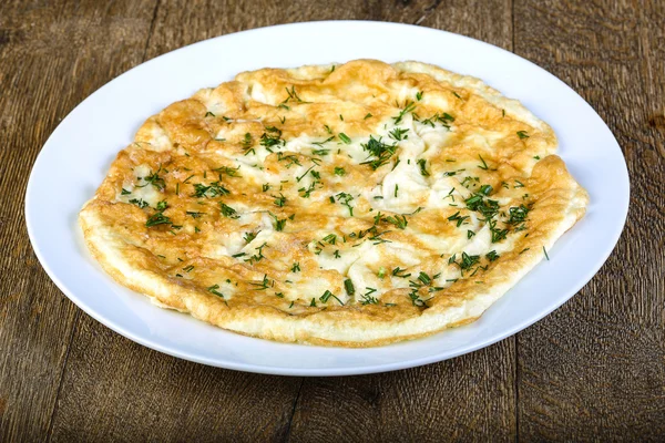 Omelete saboroso com endro — Fotografia de Stock