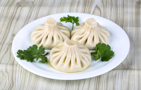 Cocina caucásica Khinkali — Foto de Stock