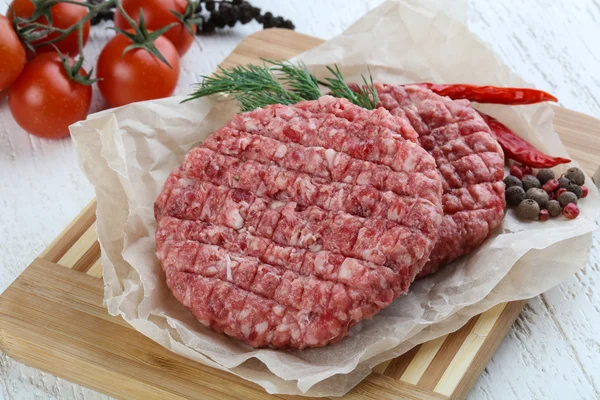 Ruwe Hamburger kotelet — Stockfoto