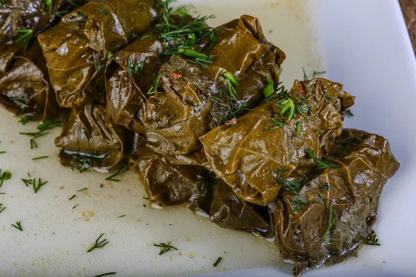 Gefülltes Fleisch in Traubenblättern — Stockfoto