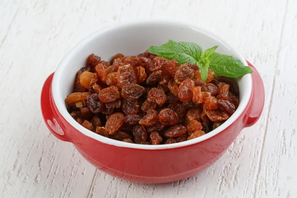 Sweet Raisins in the bowl — Stock Photo, Image