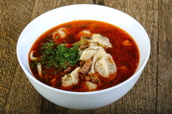 Sopa de Dumpling caliente — Foto de Stock