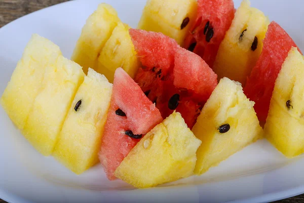 Red and yellow watermelon