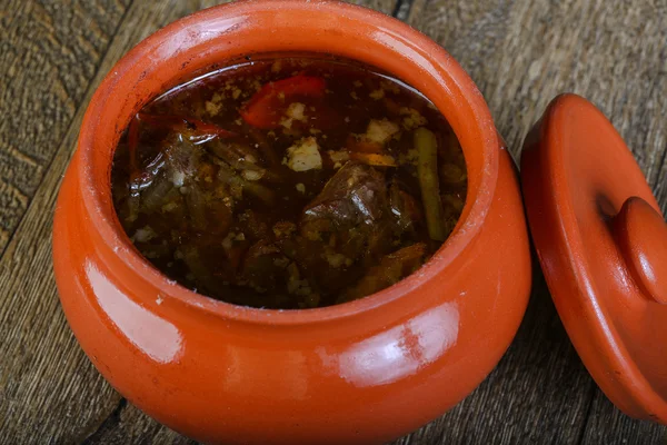 Soup in the pot — Stock Photo, Image