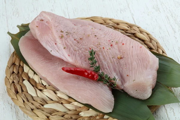 Raw turkey breast steak — Stock Photo, Image