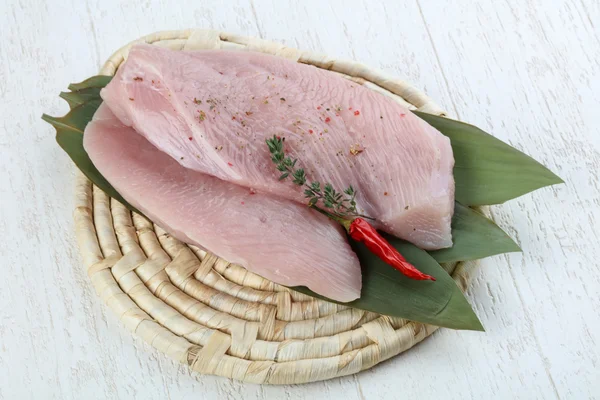 Raw turkey breast steak — Stock Photo, Image