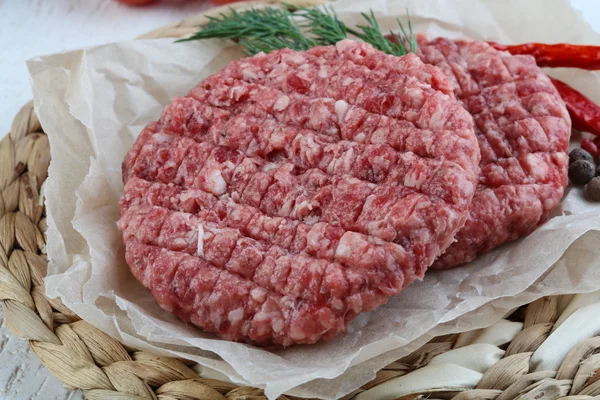 Ruwe Hamburger kotelet — Stockfoto