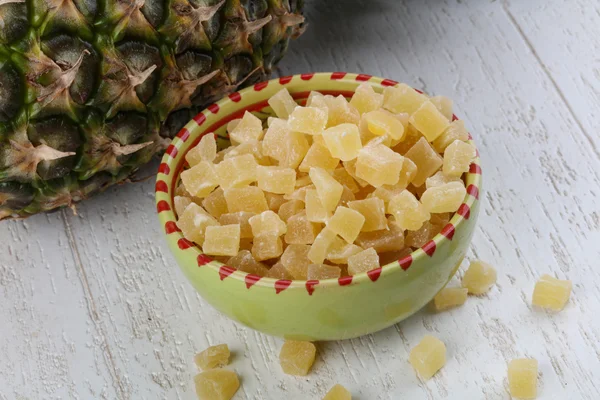 Dried pineapple in bowl
