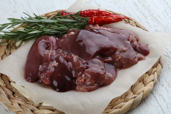 Raw chicken liver — Stock Photo, Image