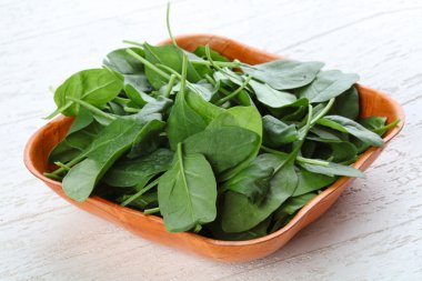 Olgun taze ıspanak yaprakları