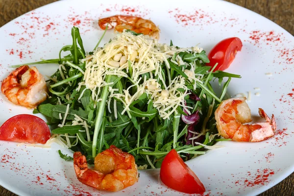 Salad with prawn and rucola — Stock Photo, Image