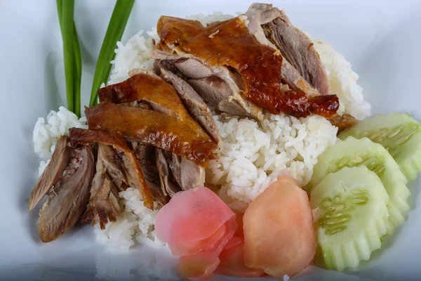 쌀과 구운된 오리 — 스톡 사진
