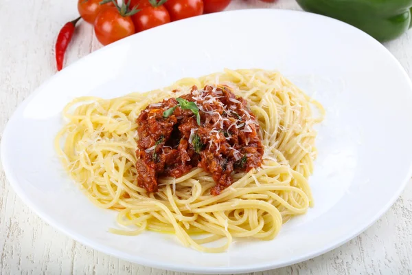 Pyszne spaghetti bolognese — Zdjęcie stockowe