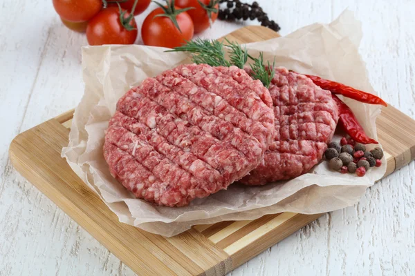 Ruwe Hamburger kotelet — Stockfoto