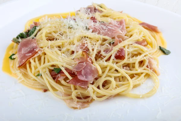 Delicious Pasta Carbonara — Stock Photo, Image