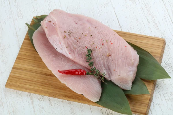 Raw turkey breast steak — Stock Photo, Image