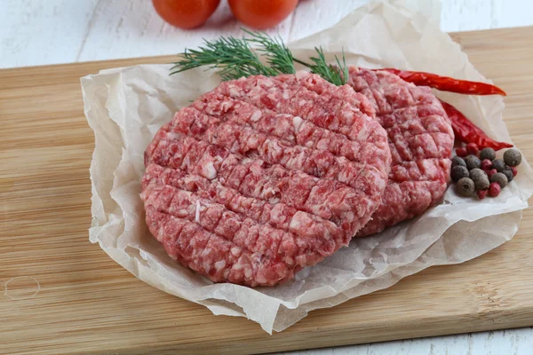 Ruwe Hamburger kotelet — Stockfoto