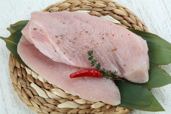 Raw turkey breast steak — Stock Photo, Image