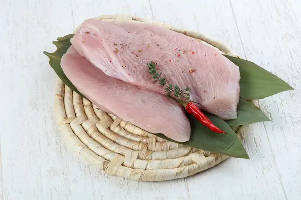 Raw turkey breast steak — Stock Photo, Image