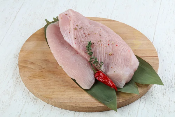 Raw turkey breast steak — Stock Photo, Image