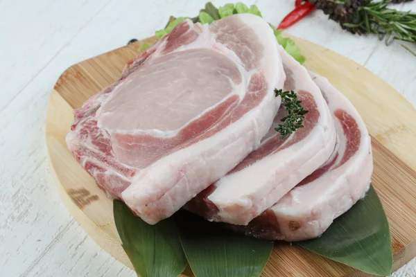 Raw pork t-bone steak — Stock Photo, Image