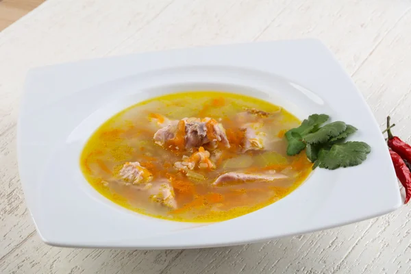 Диетический куриный суп — стоковое фото