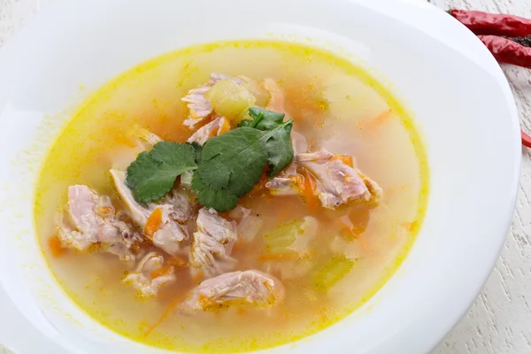 Soupe de poulet diététique — Photo